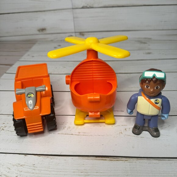 Go Diego Go Animal Safari Jungle Rescue Orange Helicopter & Jeep & Diego Figure - Picture 6 of 6